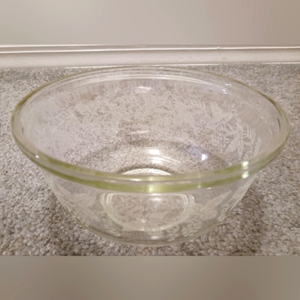Vintage Etched Glass Bowl